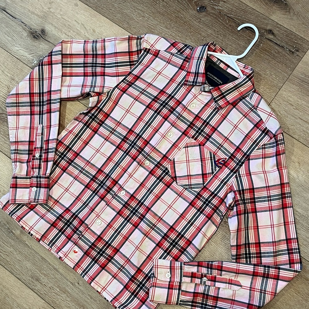Scotch & Soda Amsterdam Blauw Altitude Attitude Button Down Shirt Sz S